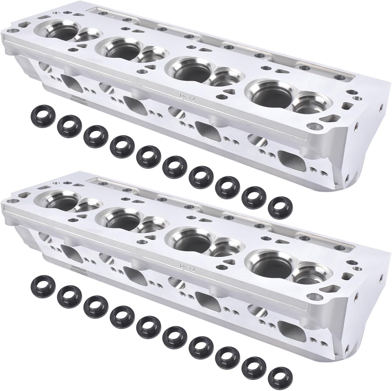 Pair Bare Cylinder Head Replacement for Ford Small Block SBF 289 302 351W and 5.0L V8 models, Aluminum, 185cc Intake Runner & 61cc Chamber Weonefit