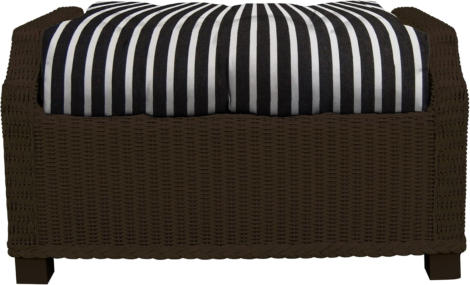 RSH DECOR: Tufted Ottoman Cushion | 21" x 17" | Sunbrella Performance Fabric | Water-Resistant | Outdoor Replacement Cushion for Patio Furniture | Shore Classic