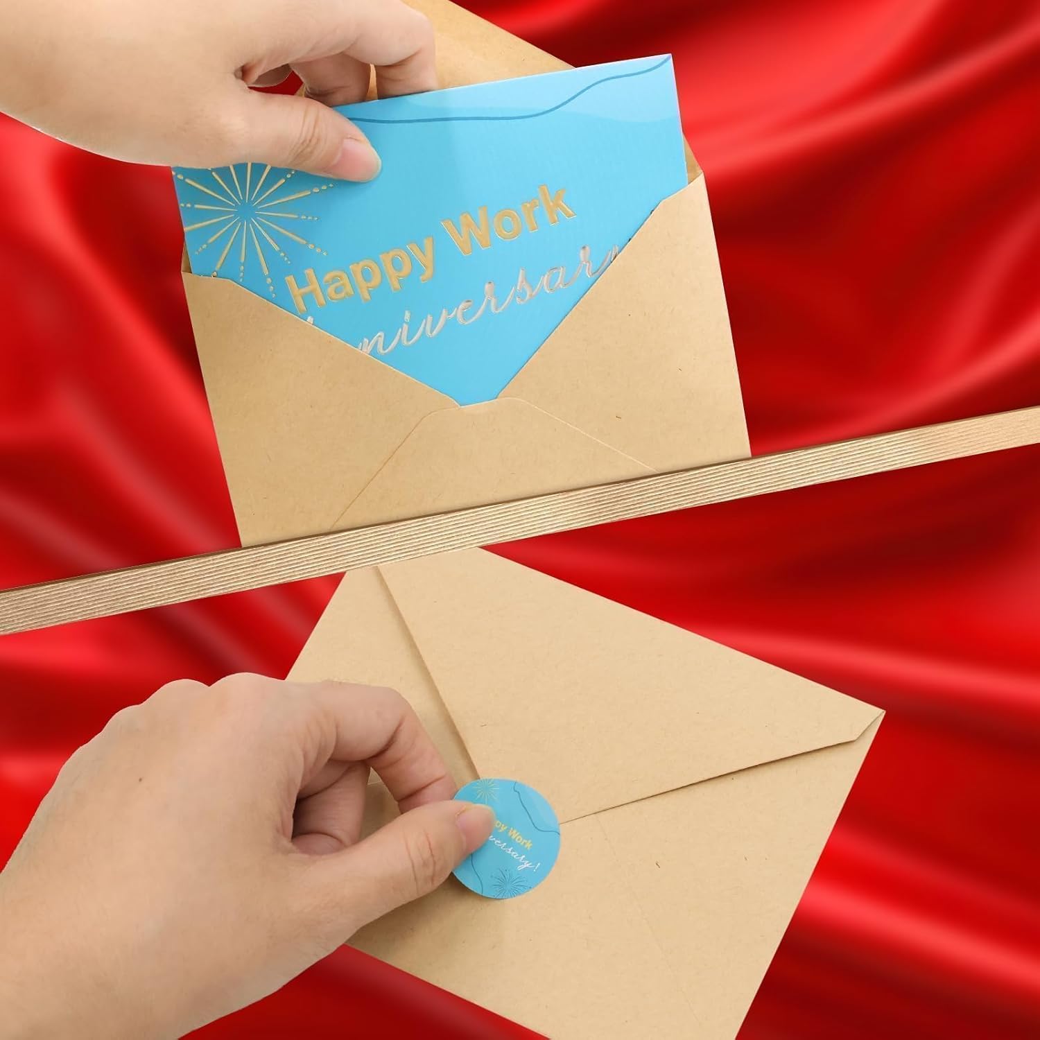 Fancy Land Colorful Work Anniversary Cards 48 Pack Embossed Business Employee Appreciation Cards with Envelopes Blank Inside