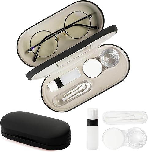 Miniatura 18 de Estuche de Viaje para Lentes de Contacto con Limpiador y Lavadora, Estuche Portátil para Lentes de Contacto con Espejo, Pinzas, Herramienta de