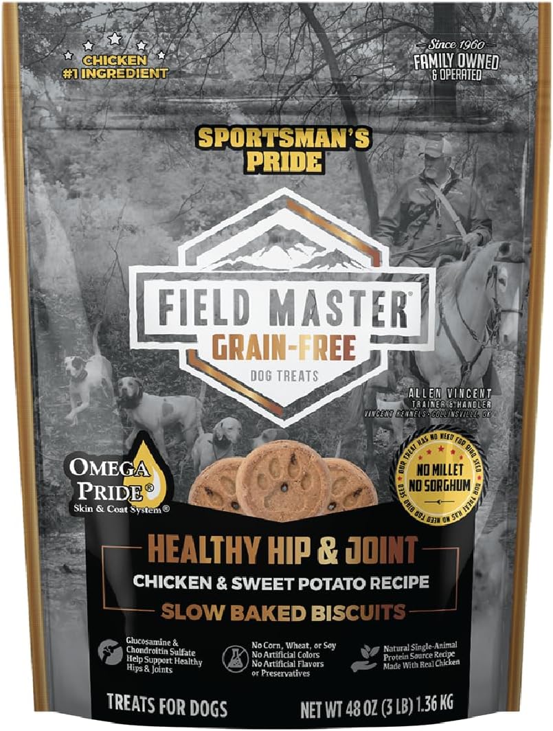 Sportsman's Pride Field Master Healthy Hip & Joint Chicken & Sweet Potato Recipe Grain-Free Dog Biscuits, 3 lb.