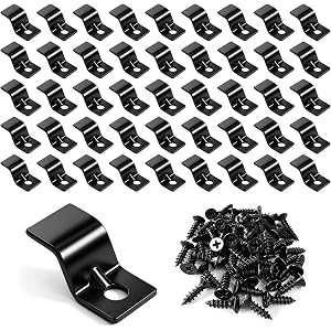 Table Top Fasteners, Z Clips for Table Tops 40 Packs (Black)
