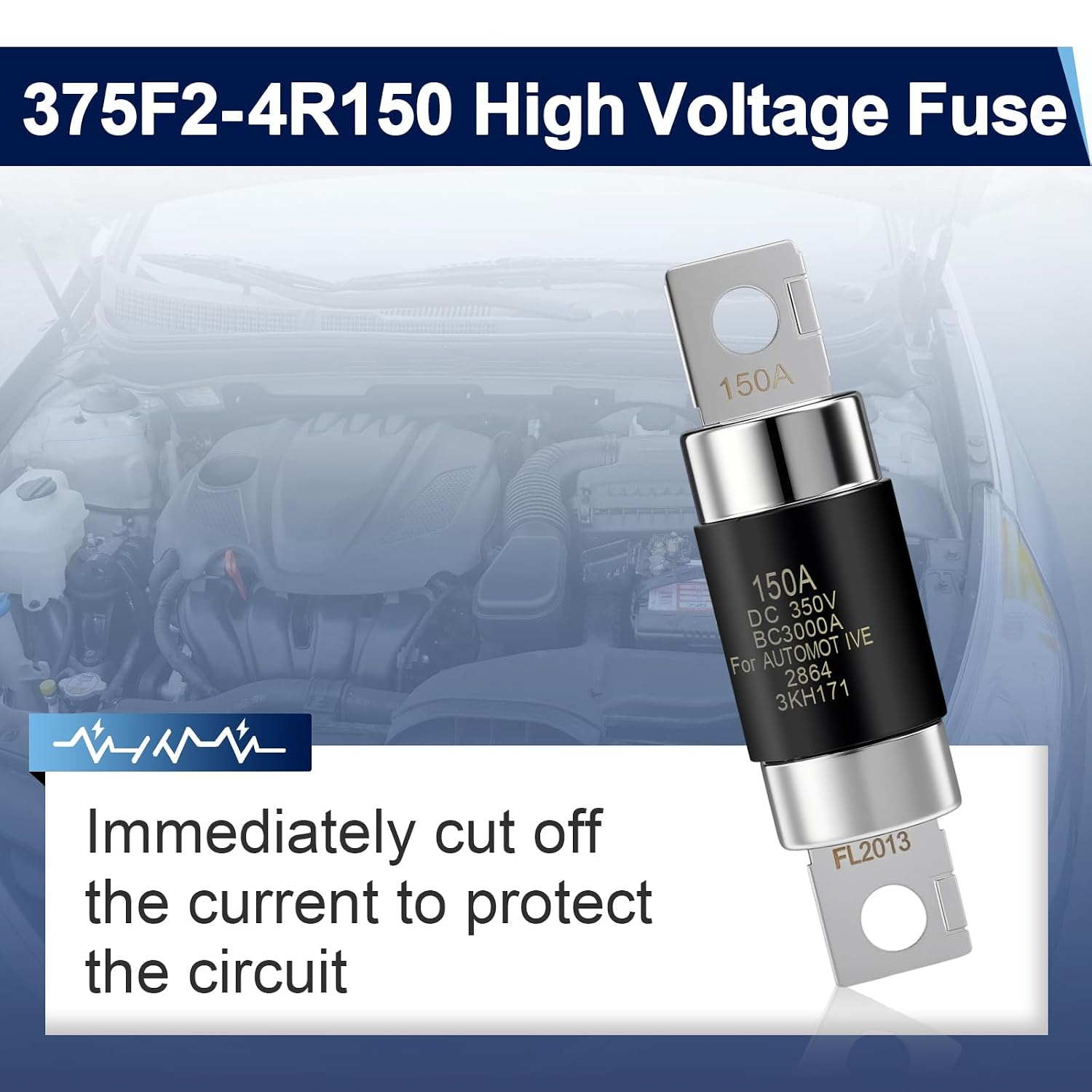 375F2-4R150 High Voltage Fuse, OEM High Voltage Fuse Fit for Hyundai Sonata Hybrid/Kia Optima Hybrid, Replace 375F2-4R150/375F24R150