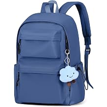 FIORETTO Backpack Womens School Bag Girls Boys, Lightweight Water-Resistant Fits 15.6" Laptop Large Capacity Rucksack with Anti-Theft Pocket, Ideal for School College Commuting Travel, Dark Blue