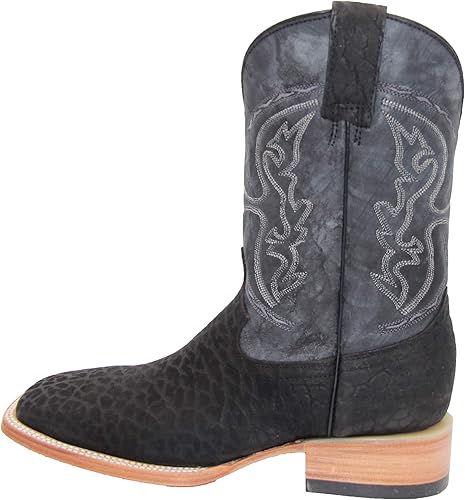 Miniatura 4 de Botas vaqueras de cuero genuino con punta cuadrada para hombre