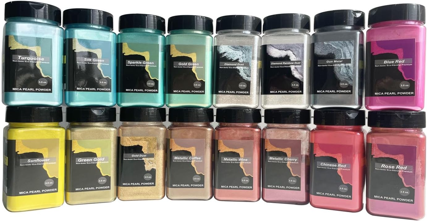 VITARIE Mica Pigment Powder, 3.5 Ounces/100G Mica Powder for Soap Making, Resin Pigment Powder for Epoxy Resin, Slime, Bath Bomb, DIY Crafting Projects (Diamond Rainbow Dust)
