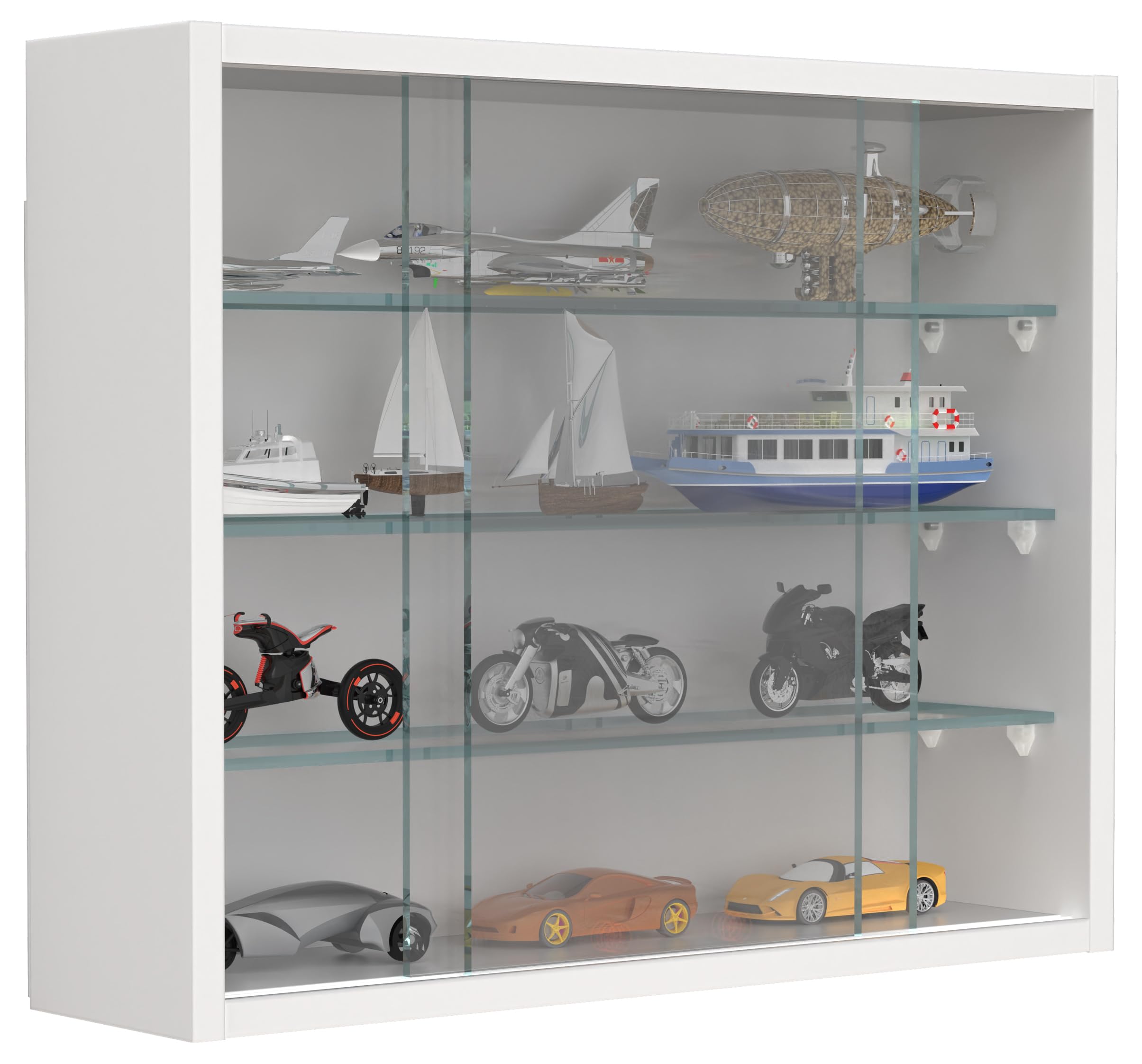 VCM Glasvitrine hängend | Vitrine Glas | Maße: H. 40 x B. 50 x T. 12 cm | Hängevitrine Glas | Modern und platzsparend | Glas Vitrinenschrank - Drivalo S