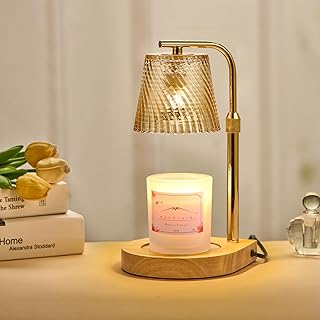 Candle Warmer Lamp with Timer Dimmer Adjustable Height, Wax Warmer Lamp for Jar Candles with 2 Bulbs, for Home Decor, Mother's Day, Birthday Gifts for Women