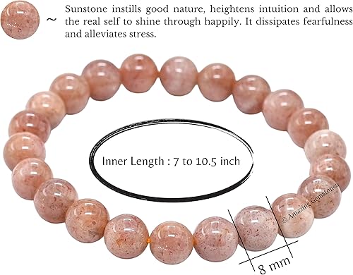 Vista 707 de Amazing Gemstone Crystal Bracelet for Women Men's Gifts - Protection Healing Crystal Bracelet - 8mm Gemstone Beaded Stretchable Bracelet Pulseras