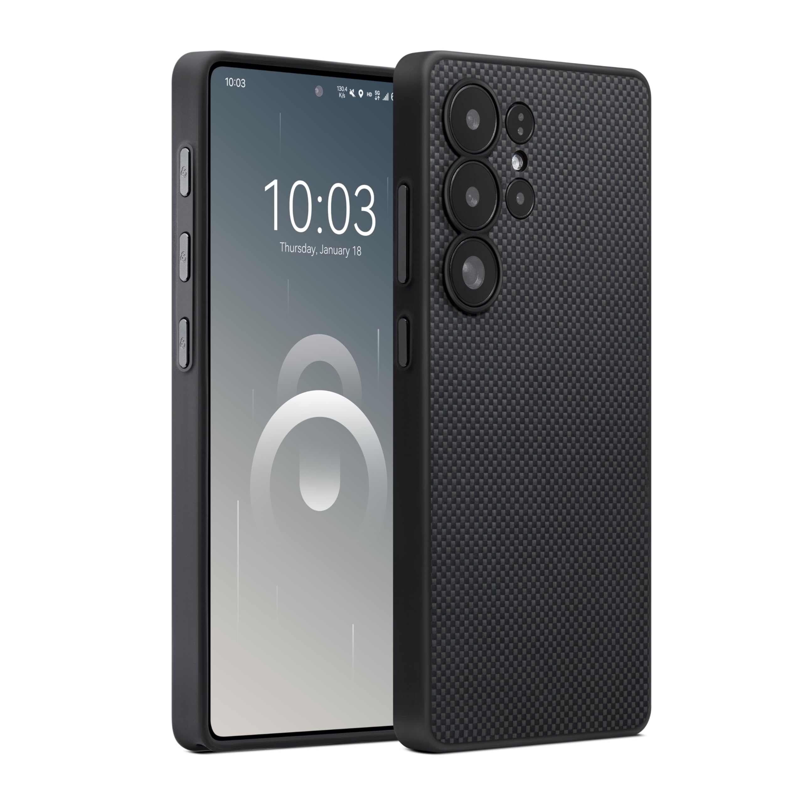 pitaka Coque Magnétique Samsung Galaxy S25 Ultra Fabriqué en Fibre Aramide de Première Qualité, Housse Léger et Mince, Compatible avec Magsafe [Coque de Protection de Qualité Militaire] Noir/Gris