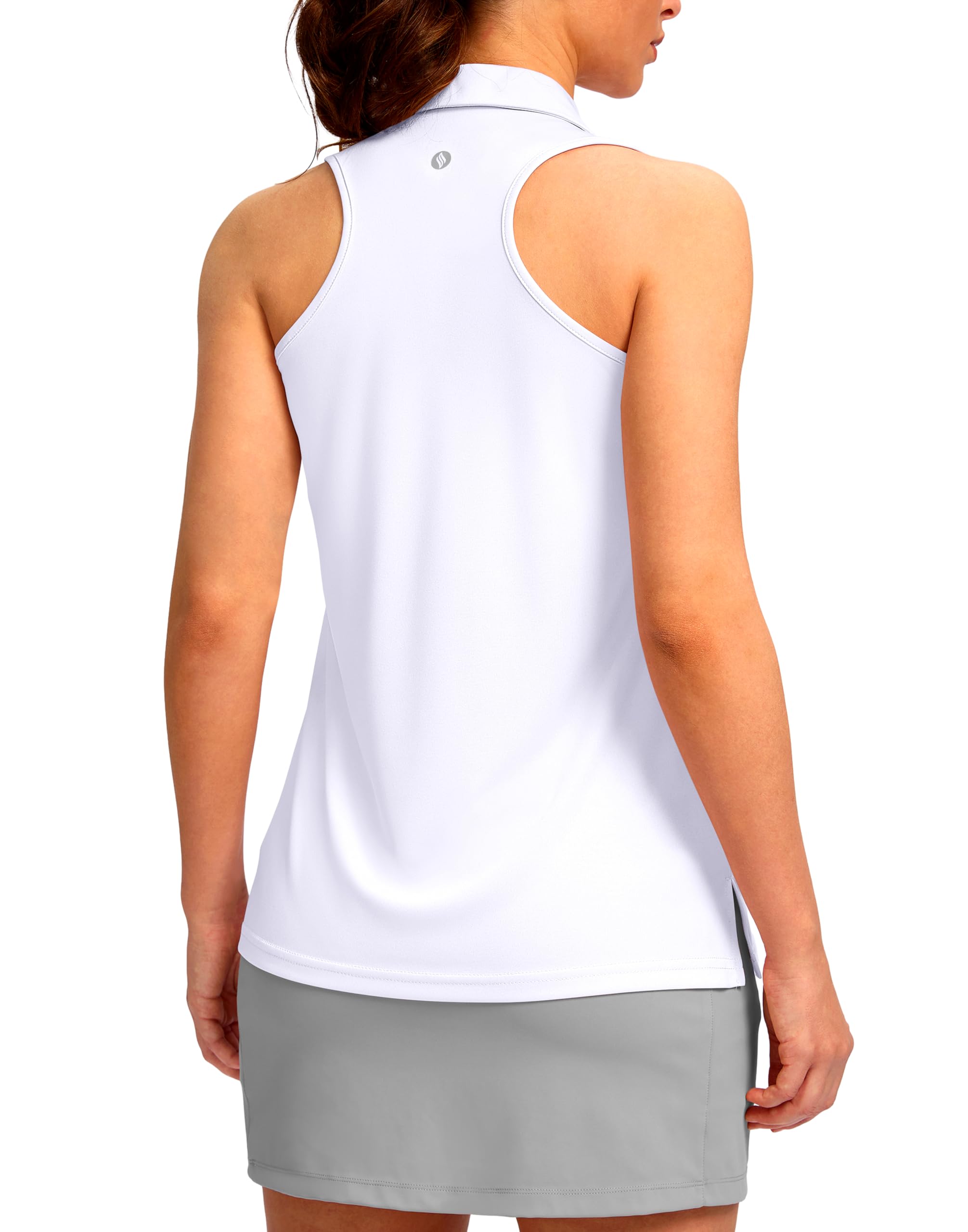 SANTINY Womens Sleeveless Golf Shirt Racerback V Neck Tank Tops Quick Dry Tennis Collared Polo Shirts for Women