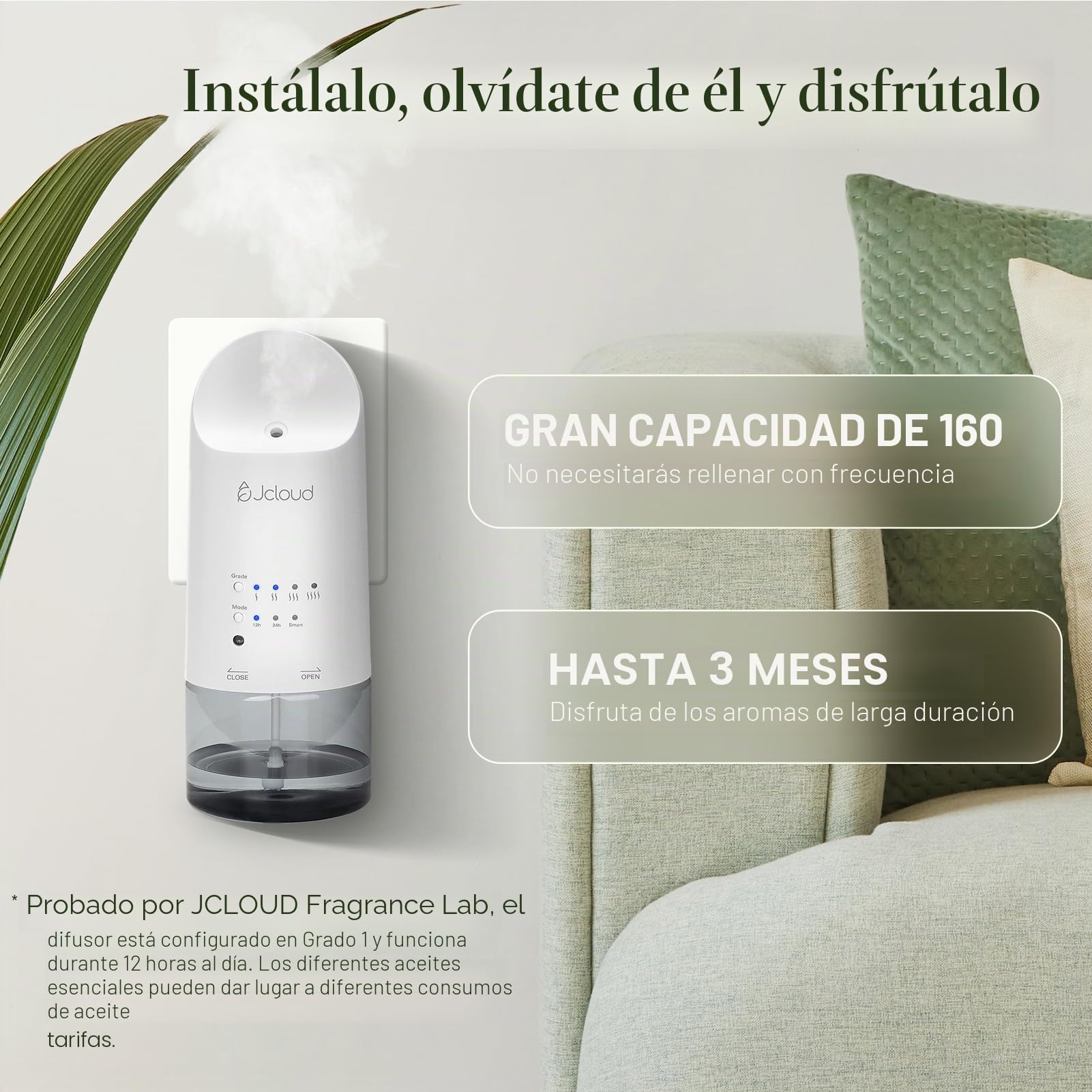 JCLOUD Difusor enchufable 2025 para aceites esenciales, difusor de aroma sin agua, cubierta de hasta 500 pies cuadrados, difusor de aroma de hotel para el hogar, oficina, spa, difusor de pared