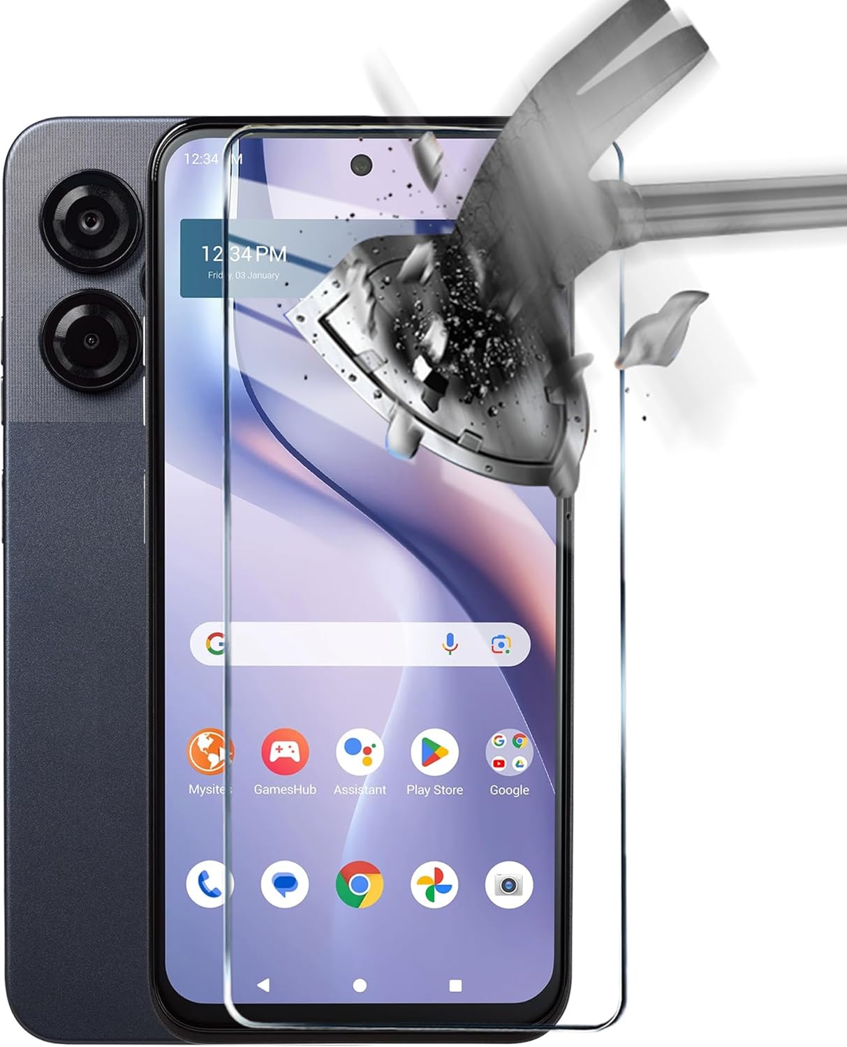 3 Pack Tempered Glass Screen Protectors for BLU View Speed Ultra 5G, Anti Scratch, Bubble Free, 9H Hardness - Image 5