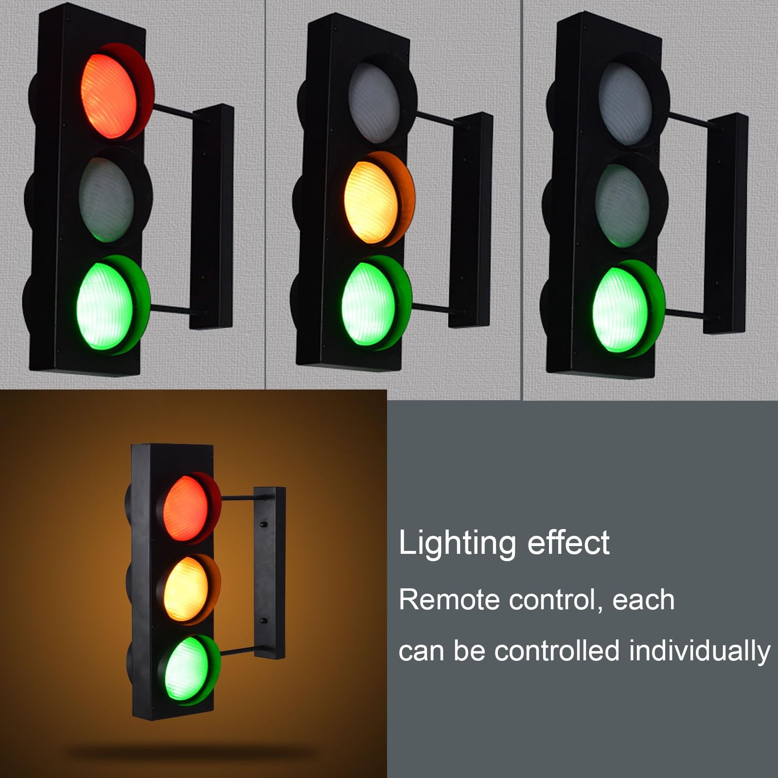 Amazon.co.jp: 両面信号機 本物壁ランプ、リモコン付き LED交通 信号