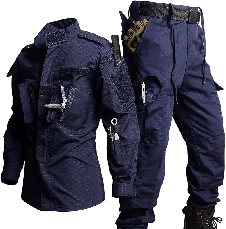 Conjunto de uniforme militar táctico WAHYI ACU, campera de combate para hombre, traje de pantalones | Estación al aire libre ligera del equipo de la ropa de Paintball Airsoft de la caza del Ripstop del ejército cuatro estaciones