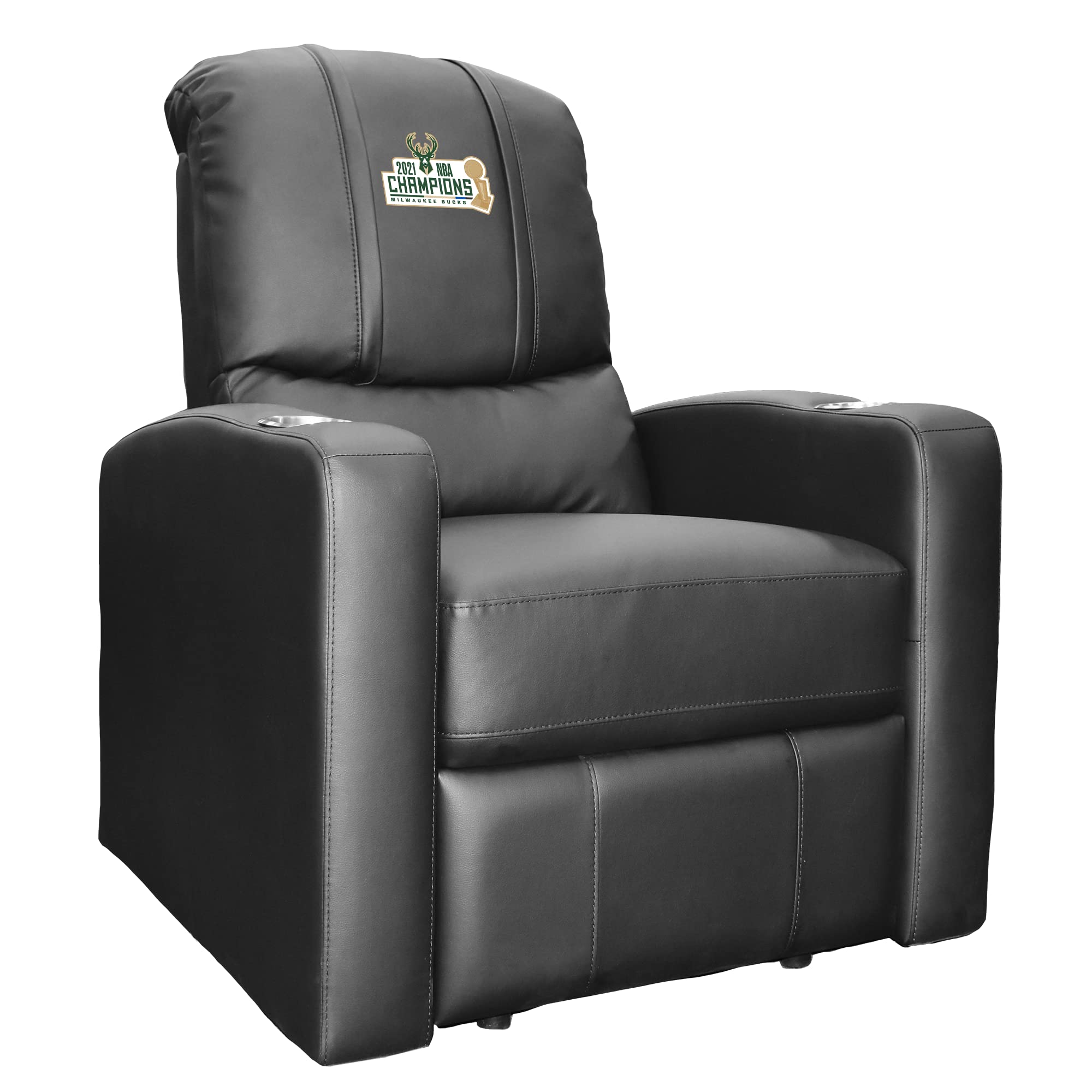 Dreamseat Black Stealth Manual Recliner with Embroidered Milwaukee Bucks 2021 Champions Logo