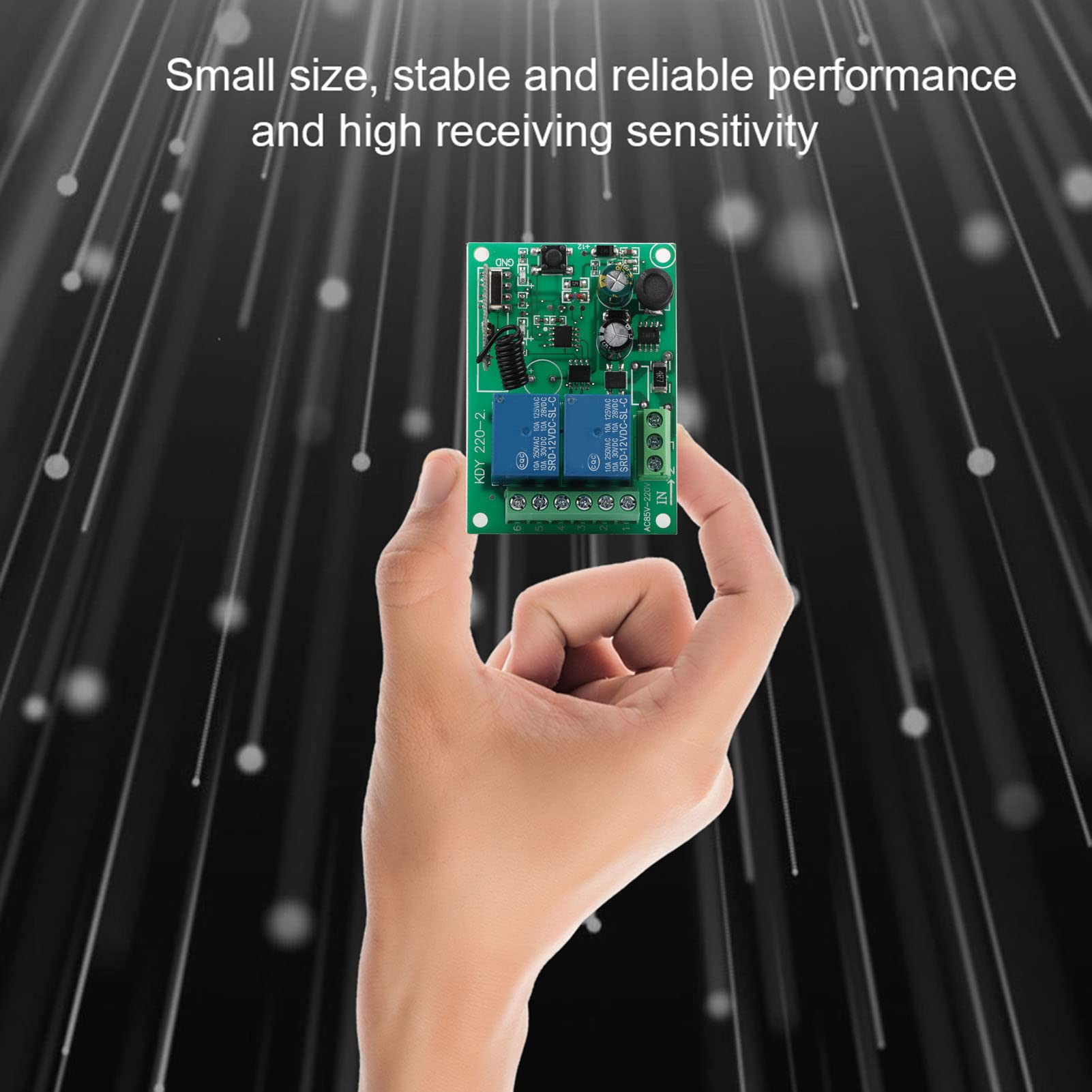 1 Interruttore Telecomando Senza Fili, 220v 433 Mhz Interruttore Ricevitore Rf 2 Canali Interruttore Relè Ricevitore Wireless Relè Controllo Remoto Modulo