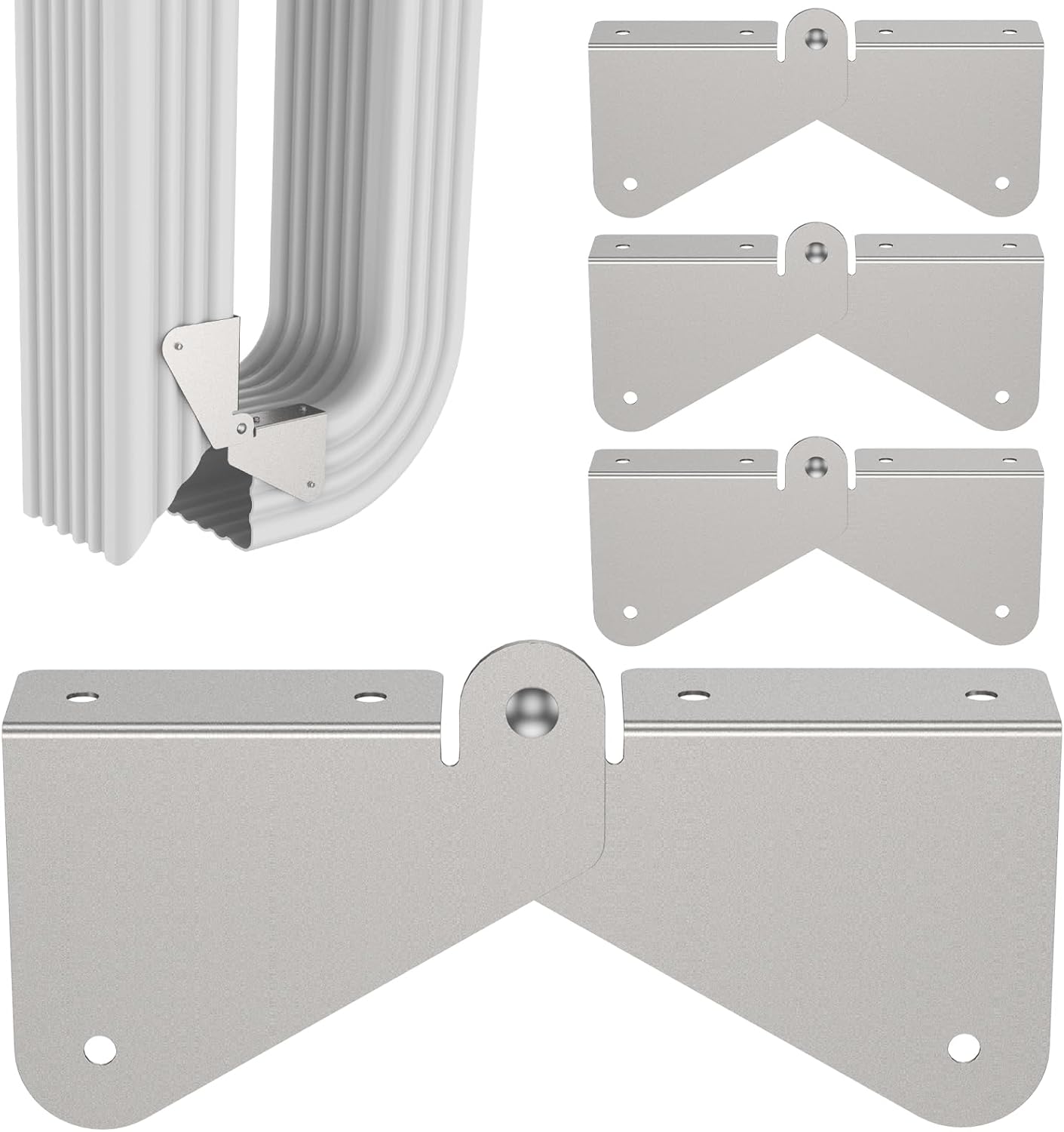 4Pcs Downspout Gutter Hinge Stainless Steel WeatherResistant Downspout
