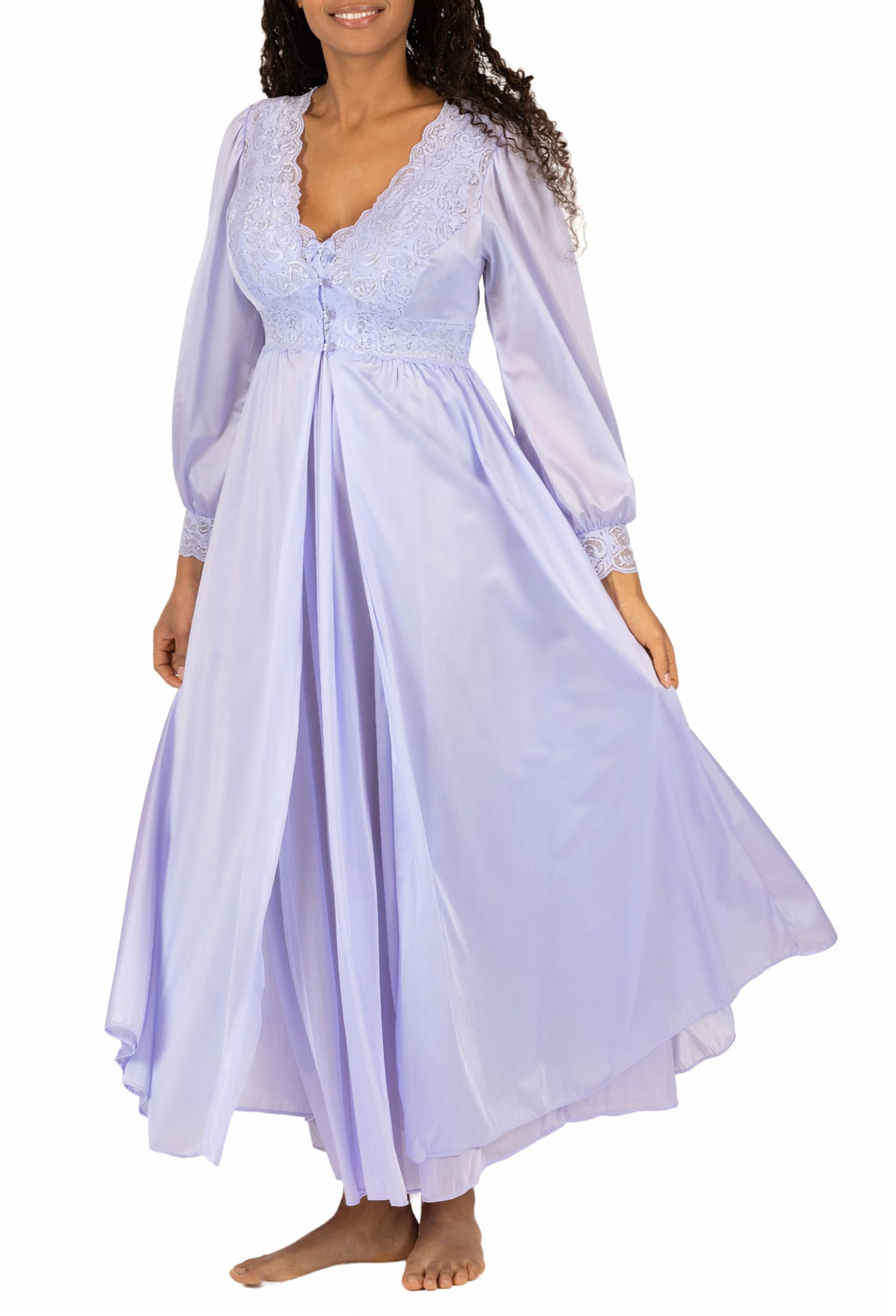 Shadowline Womens Nightgown Robe Peignoir Set Silhouette Nylon