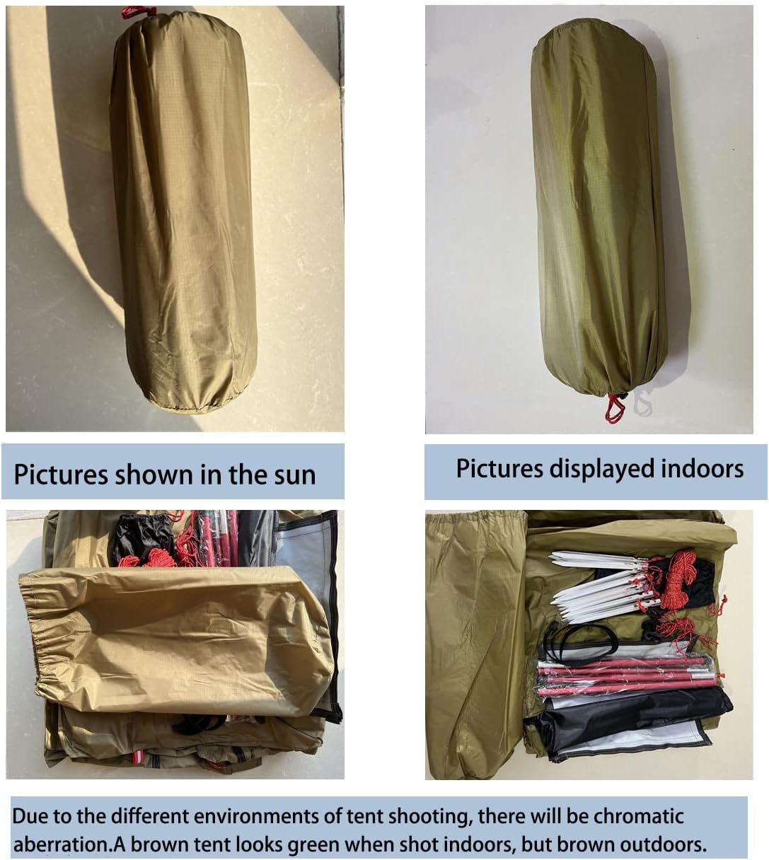 Tipi Hot Tent with Fire Retardant Stove Jack for Flue Pipes, 2~3 Person, Lightweight, Teepee Tents for Family Team Outdoor Backpacking Camping Hiking