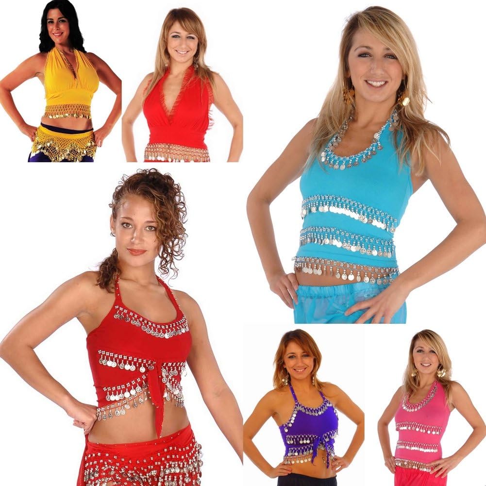 Wholesale Lots of 6 Mixed Belly Dance Stretchy Cotton TOPS