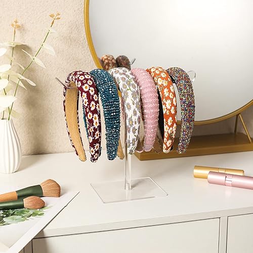 Miniatura 2 de LOVNFC Soporte para la diadema, organizador de accesorios para el cabello, banda de pelo transparente de acrílico para el cabello, soporte de