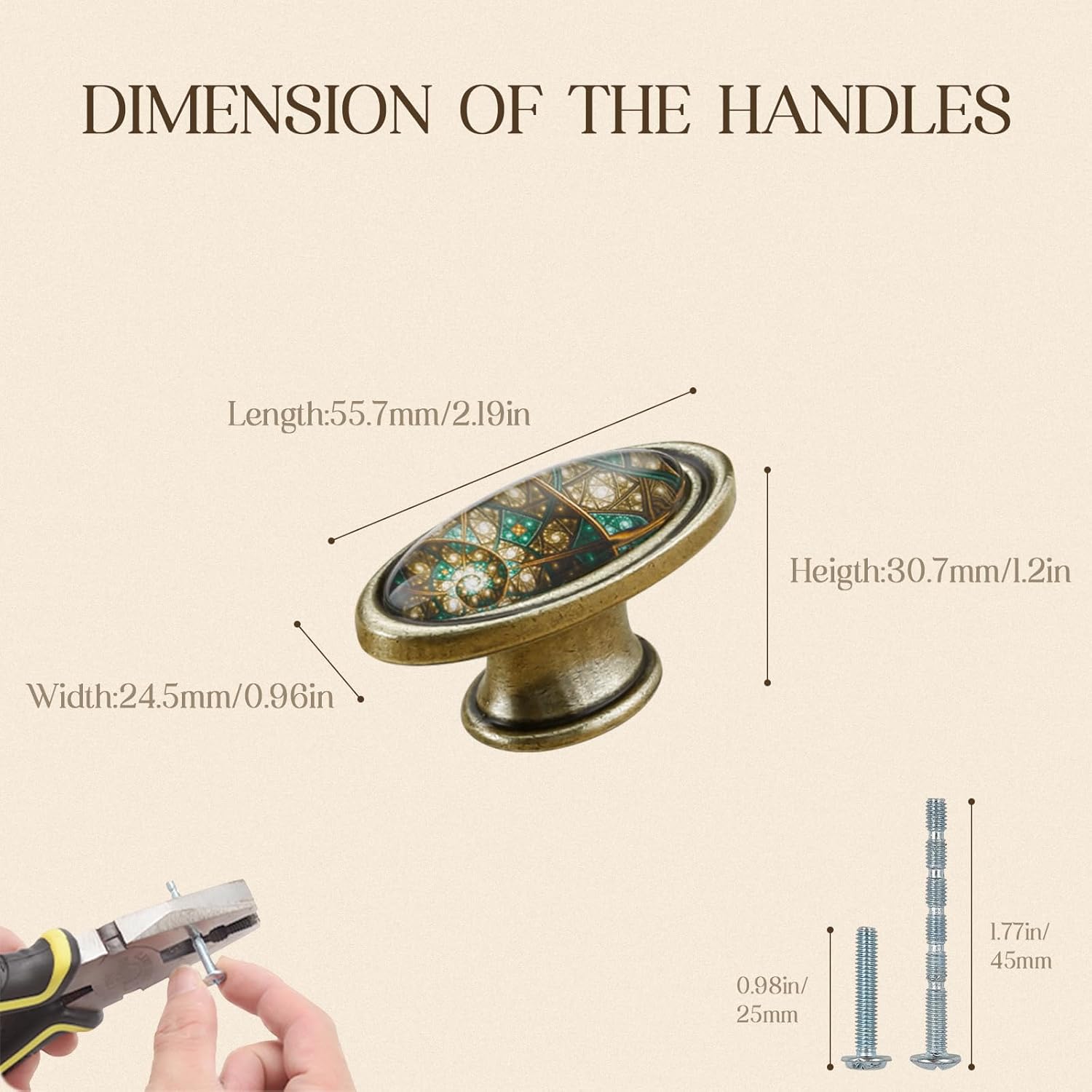 Romantic Retro Stars Starry Sky Design with Metal Plated Base Knobs Handles Pulls for Dresser Drawer Kitchen Cupboard Bathroom Cabinet Closet 2pcs/Set (25mm)