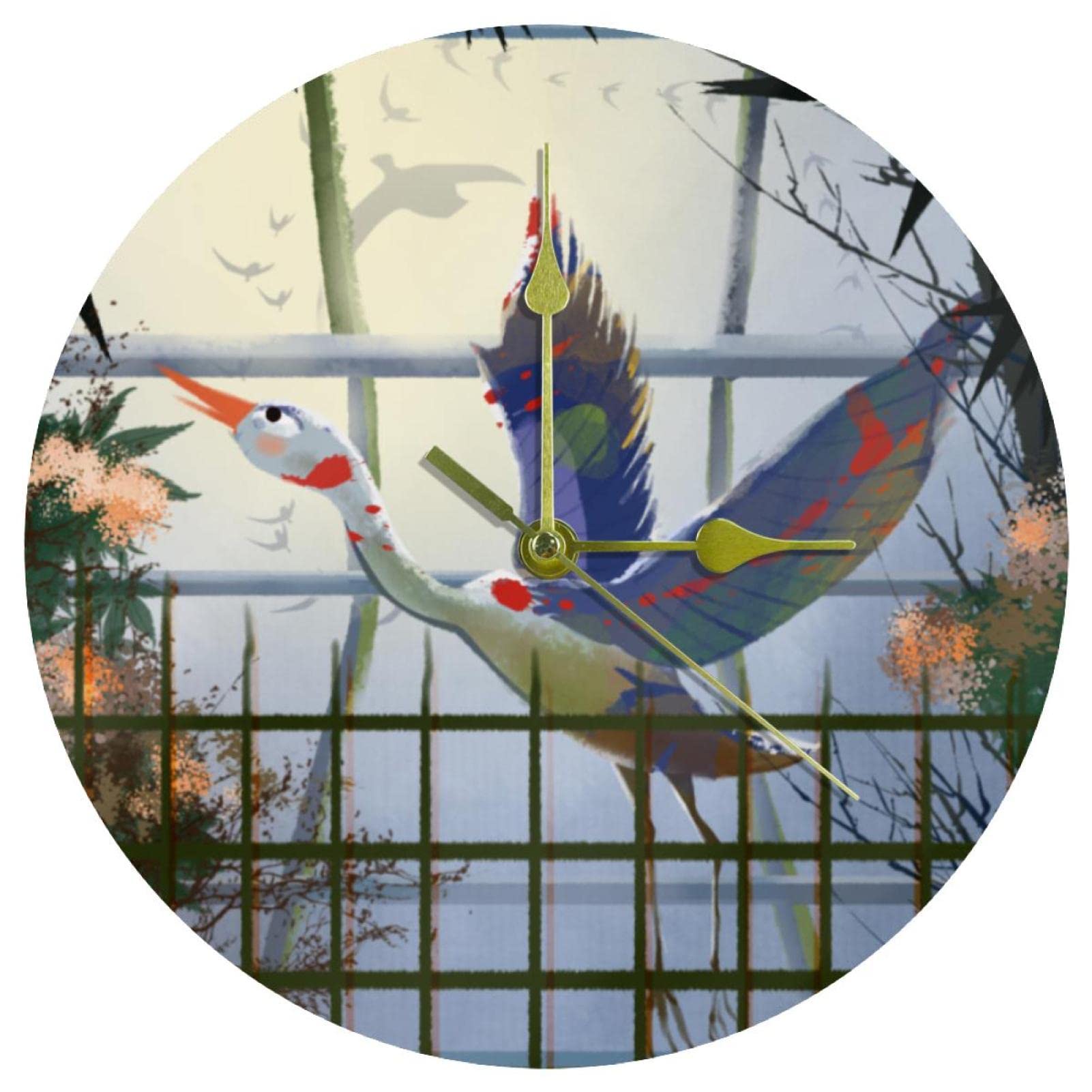 Horloge murale ronde oiseaux 24 cm cadeau idéal pour décoration de maison