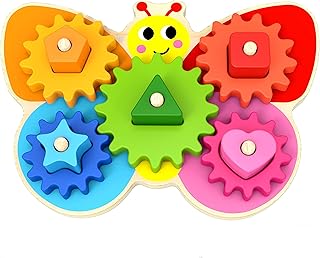 Wooden Toys - Butterfly Gear Game by Woody Treasures (Educational & Development Toys, Great Gift for Girls and Boys)