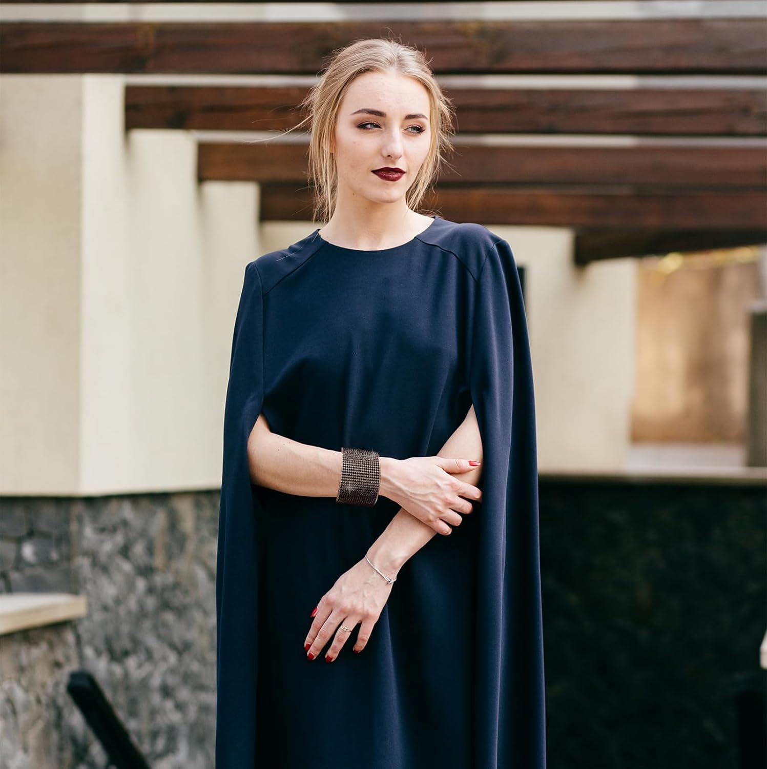 Jojomina Black Bracelets for Women Rhinestone Arm Cuff Bracelet Multilayer Prom Bangle Jewelry for Party Wedding Dating - Image 7