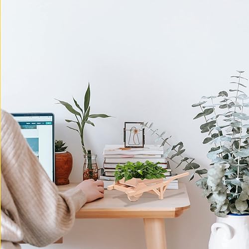 Miniatura 3 de Toyvian Mini modelo de volquete de madera, pequeño camión volquete para decoración de jardín de hadas de micro paisaje y macetas suculentas