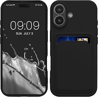 kwmobile Handyhülle für Apple iPhone 17 Hülle mit Kartenfach - TPU Case - Kabelloses Laden - Schutzhülle Cover in Schwarz