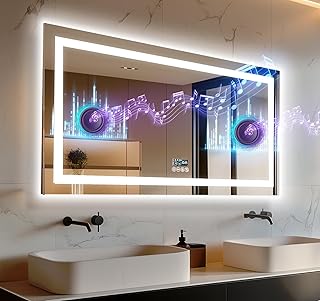12 Men’s Bathroom Decor Ideas with Clean Masculine Style 55 LUVODI Smart LED Bathroom Mirror: 47”x24” Lighted Wall Mounted Extra Lar...