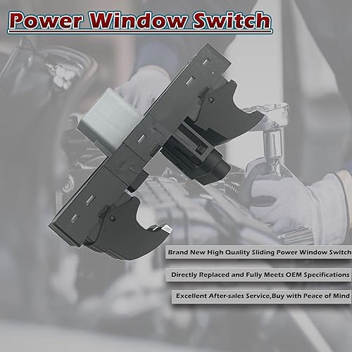 Miniatura 5 de Interruptor de ventana principal para puerta delantera izquierda del lado del conductor compatible con Volkswagen CC Golf R GTI para Jetta GLI