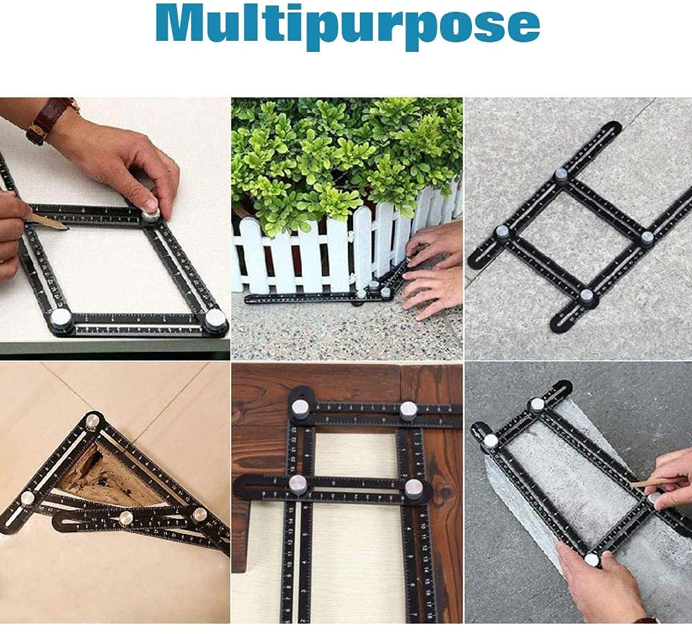 WJJ Localizzatore di Foro piastrella in Ceramica a Foro Universale con Perforazione di Posizionamento Multifunzione Multifunzione piastrellatura ad Alta precisione Righello a Sei Volte (2 Pezzi)