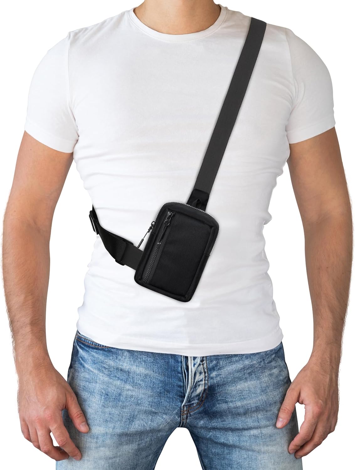 Peicees Mini Sling Bag for Men Women Crossbody Bag Travel Running Phone Daypack Shoulder Bags - Image 2