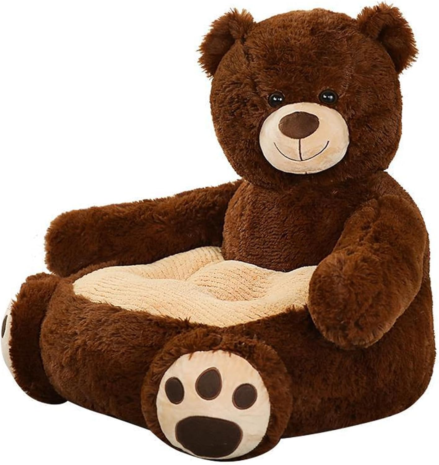 Kids Sofa 19.7x19.7x17.7 inch Stuffed Plush Kids Armchair Cute Bear Toddler Sofa Elastic Baby Armchair for Bedroom Furniture Home Decor Style 2..