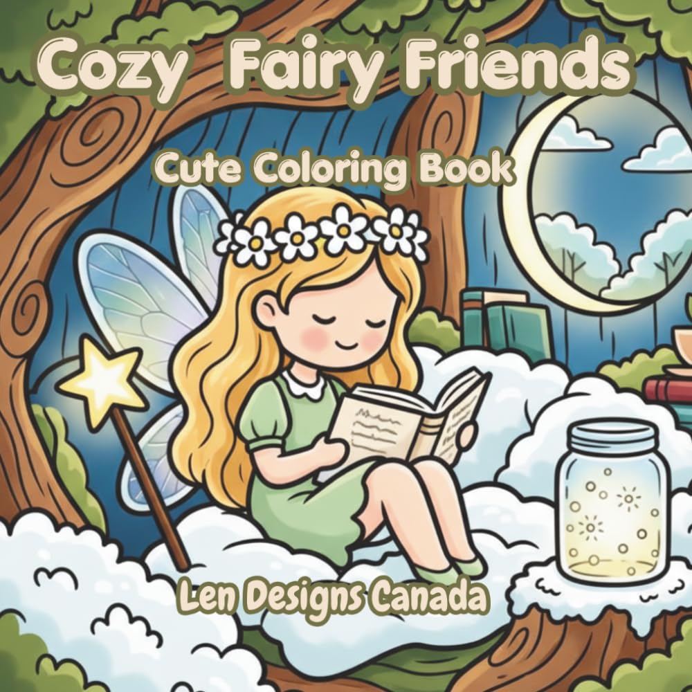 Cozy Fairy Friends: Cute Coloring Book
