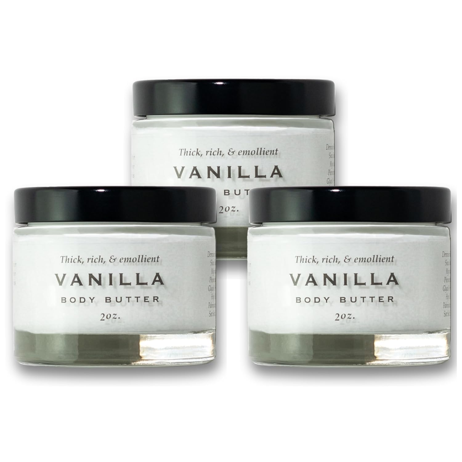 Salt Cellar Spa Soothing Mini Body Butter Trio – Dead Sea Mineral-Infused Body Moisturizer for Soft, Hydrated Skin (3 x 2 oz) (Vanilla)
