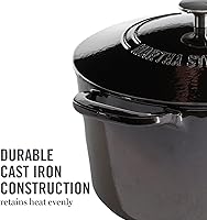 Vista 7 de MARTHA STEWART Gatwick - Olla holandesa de hierro fundido esmaltado de 7 cuartos con tapa, color gris, olla holandesa de servicio pesado