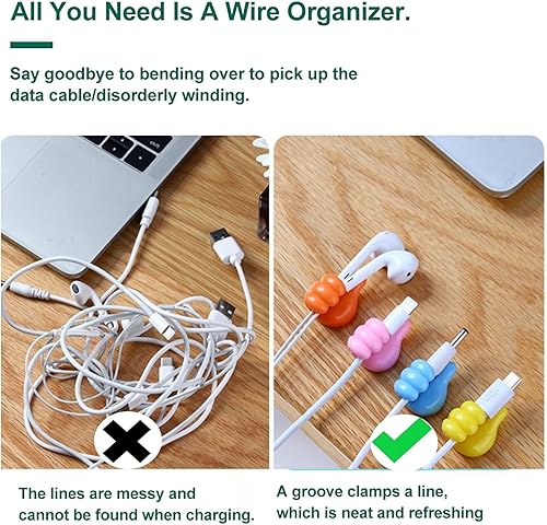 Miniatura 3 de Thumbs Up - 20 ganchos de silicona para cepillos de dientes, ganchos autoadhesivos para clips de cable, soporte para maquinilla de afeitar de ducha