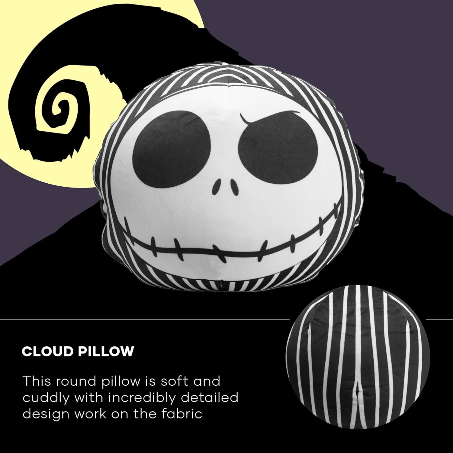 Northwest Nightmare Before Christmas Cloud Pillow, 11" x 11", Jack Grin