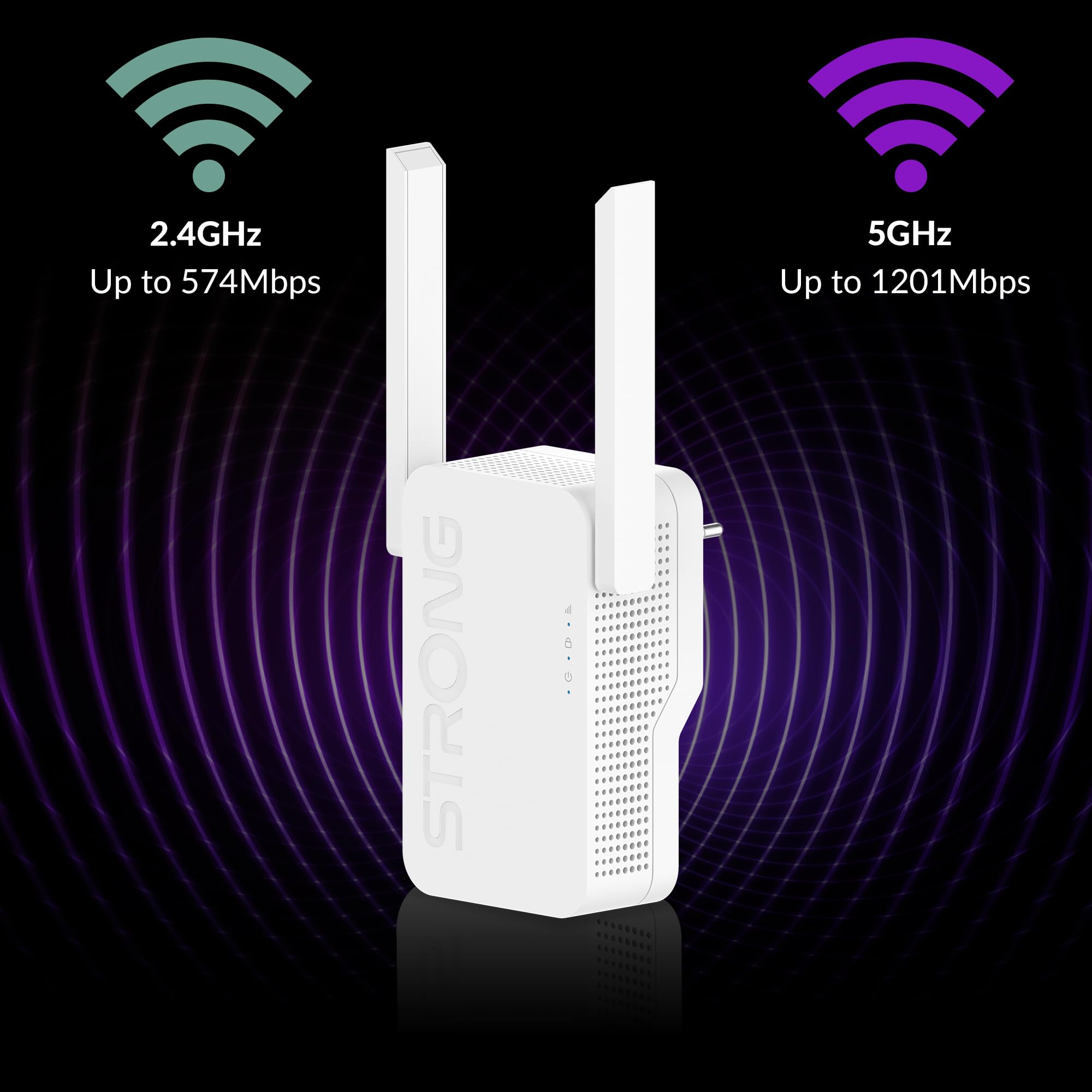 STRONG Wzmacniacz Wi-Fi 6 AX1800 – wzmacniacz sygnału, maksymalna prędkość i zasięg