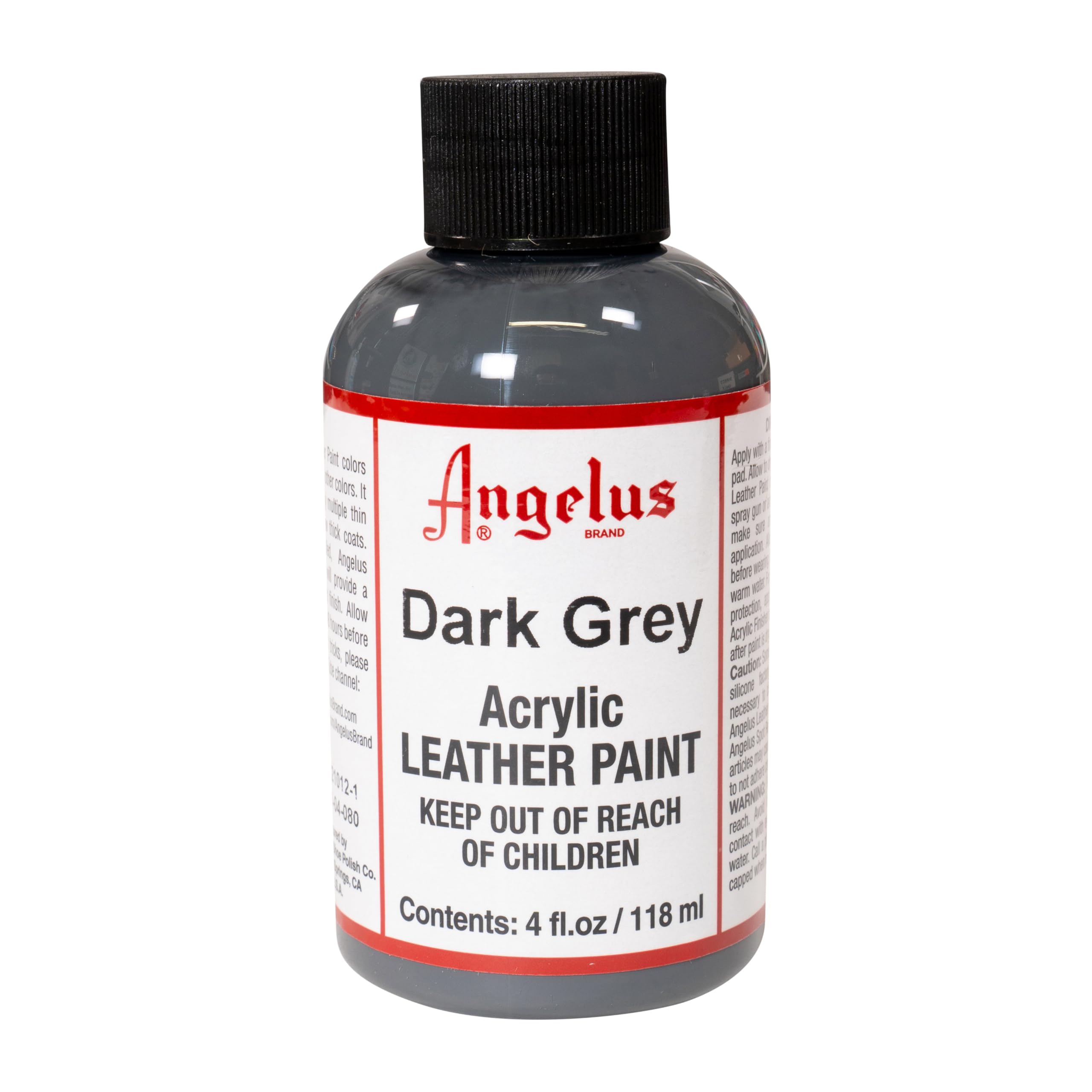 Angelus Acrylic Leather Paint, 4 Fl Oz (Pack of 1), Dark Grey