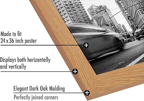 Vista 671 de Americanflat - Marco para póster de 71 x 74 cm con plexiglás pulido, portarretratos negro de madera industrializada, Epic Collection, marco ancho