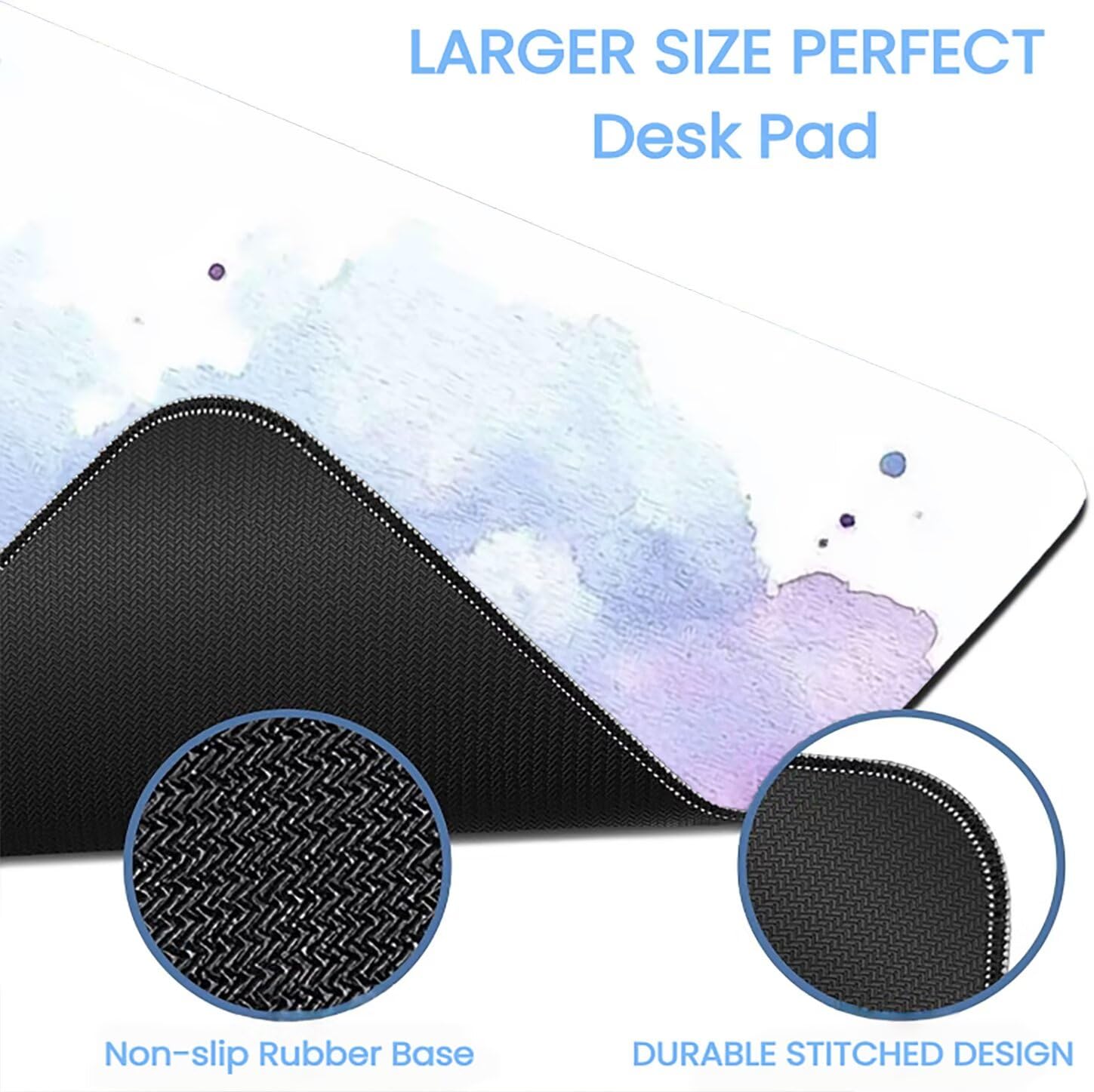 Lpfieonn Einfach Schreibtischunterlage XXL, Lila Schreibtischunterlagen Großes, Gaming Mousepad XXL mit ernähter Rand und Rutschfeste Gummibasis, Desk Mat für PC/Laptop/Mausa 120x60cm PF-3892