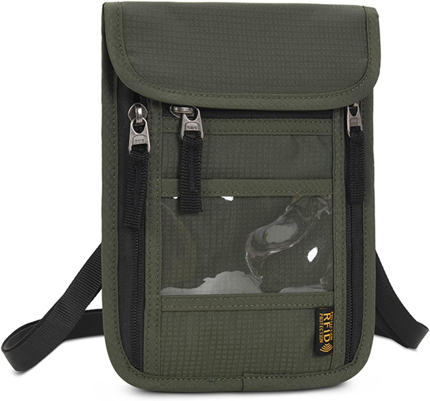 Clakllie Slim Money Bag for Men Women Bag for Travel Running Conceal Passport Holder Phone Cash Mobile Phone Bag Fanny Pack,Army green