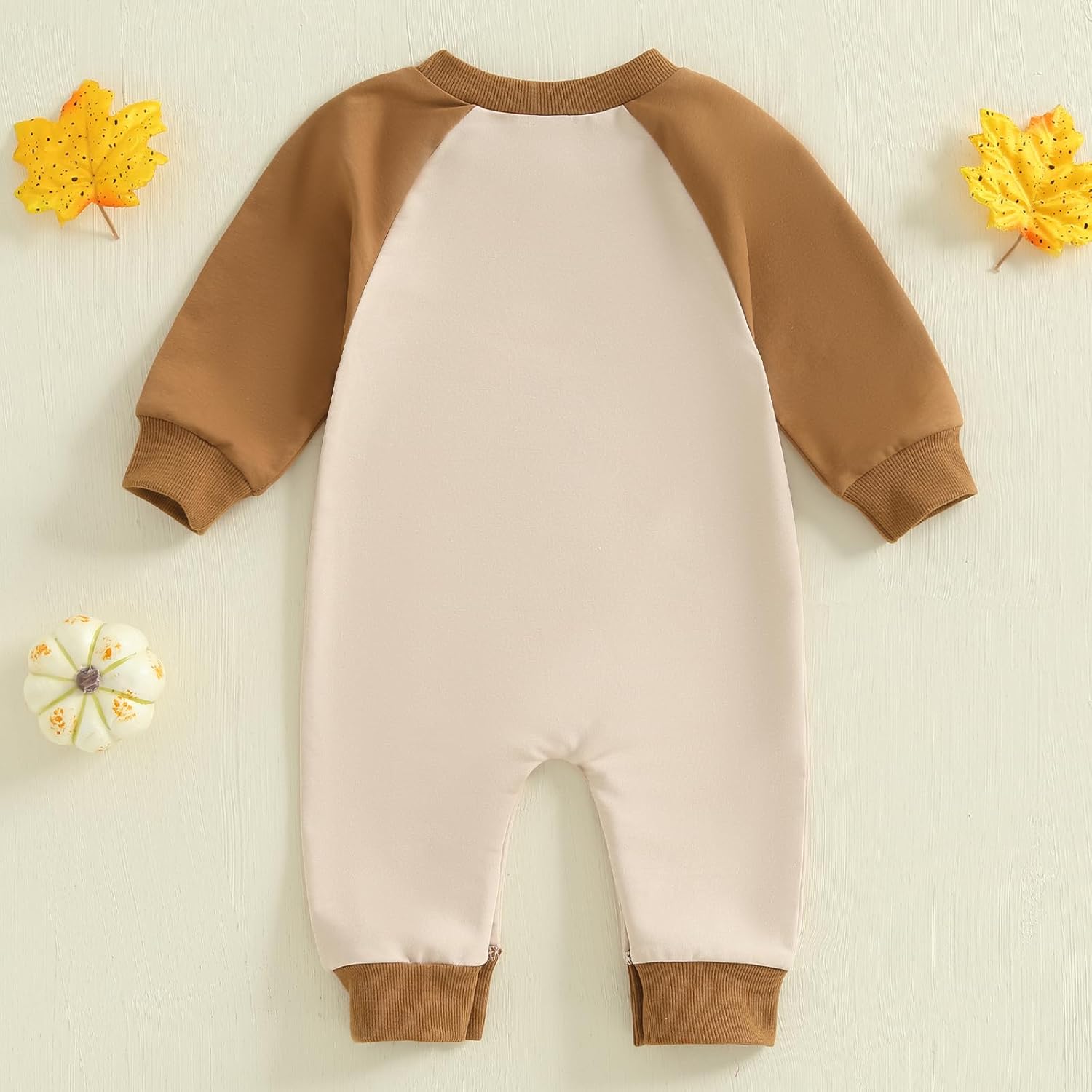 Kuriozud Newborn Baby Boy Thanksgiving Outfit Little Turkey Romper Long Sleeve Jumpsuit Infant Boy Fall Clothes - Image 5