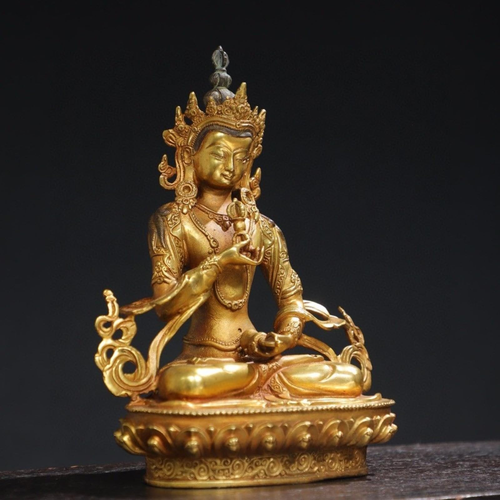 Buddhism Brass Vajrasattva Mahasattva - Estatua de Buda, 21 cm, adorno de Fengshui para traer riqueza, dinero, buena suerte