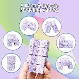 Infinitycube Fidget Toy, Unique Tie-Dye Infinitycube for Kids and Adults, Relaxing Hand-Held Toy for Stress Relief (Pink)